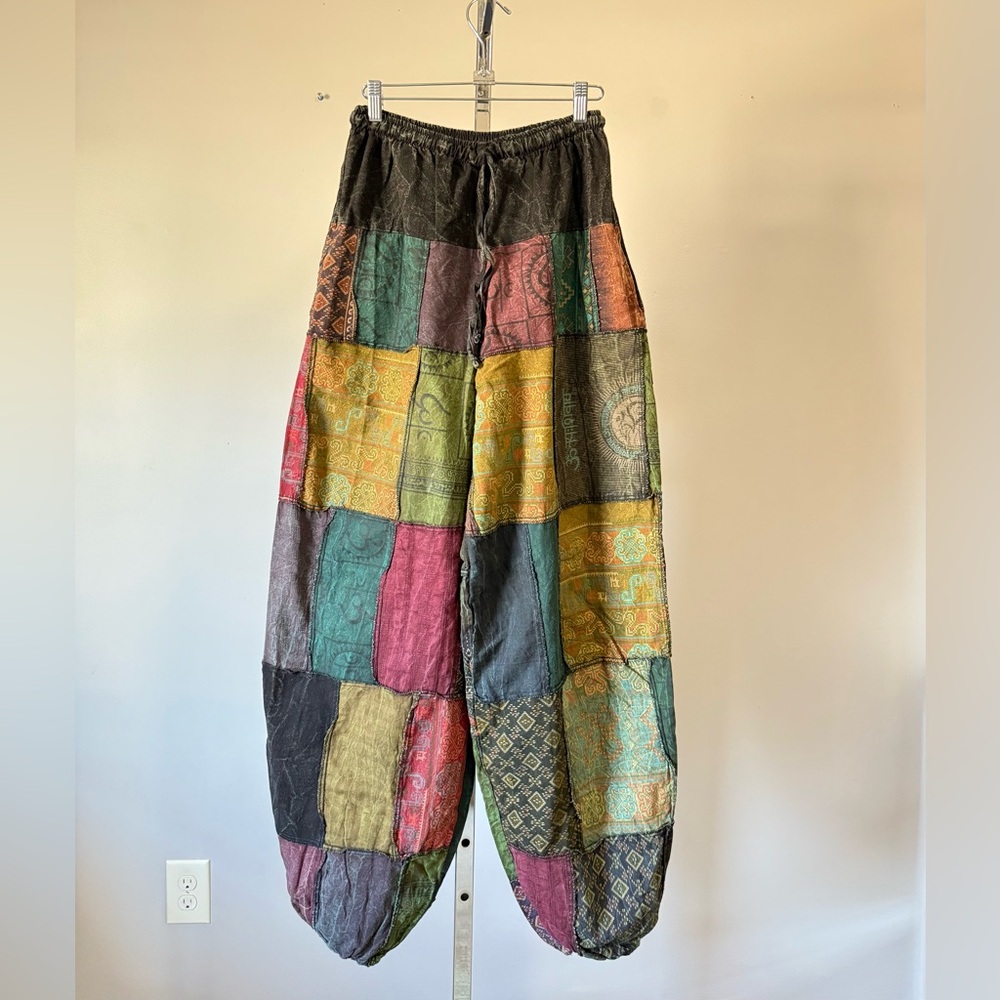 Women's Patchwork Stone Washed Balloon Cotton Pan… - image 2